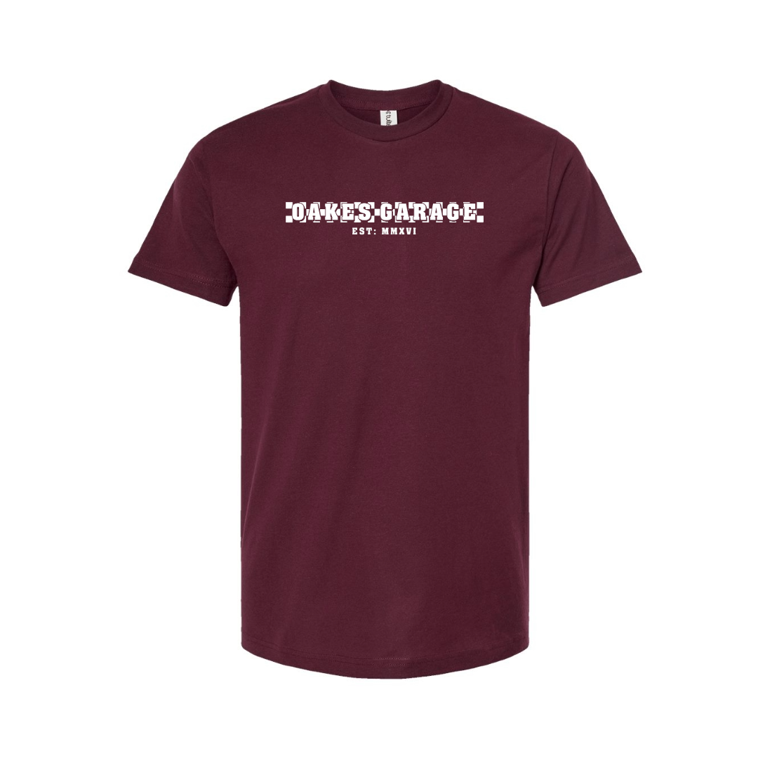 Oakes Garage Auto Excellence Tee - Burgundy