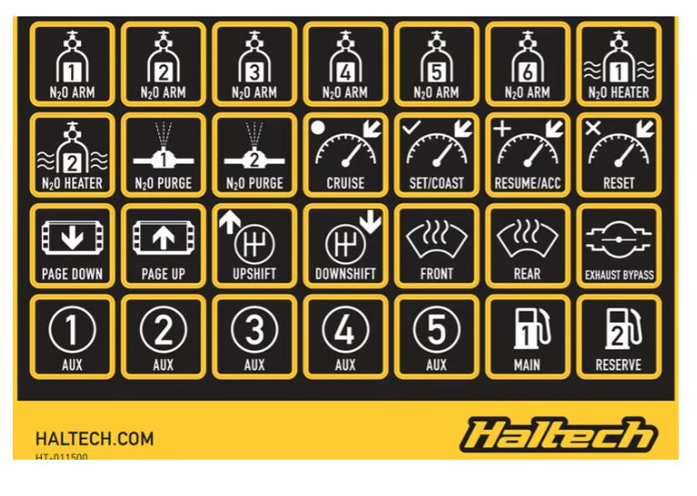 Haltech CAN Keypad Label Set