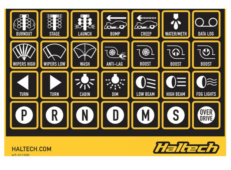 Haltech CAN Keypad Label Set