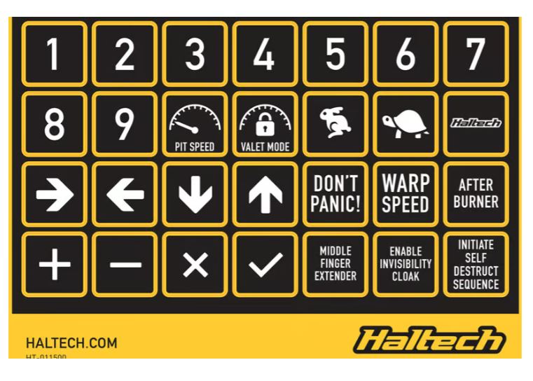 Haltech CAN Keypad Label Set