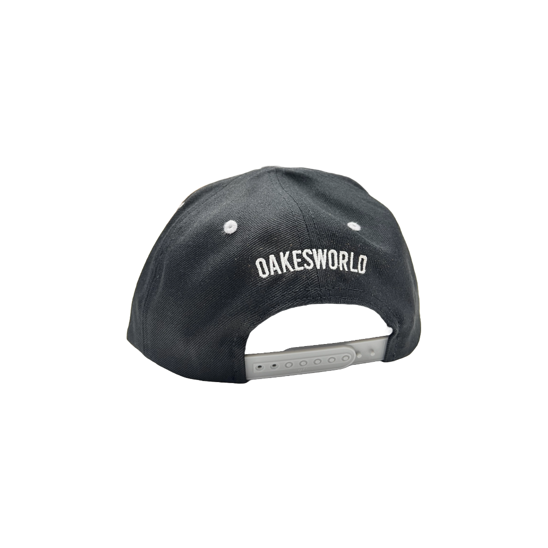 Oakes Garage Snap back - Black w/Silver Brim