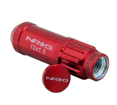 M12 X 1.5 Steel Lug Nut Set - Red