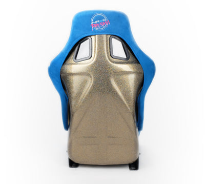 NRG FRP Bucket Seat ULTRA Edition - Large (Blue Alcantara/Gold Glitter Back)