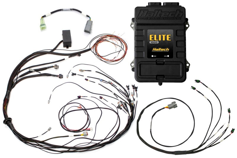 Haltech Elite 1000 Terminated Harness ECU Kit w/ Square EV1 Injector Connectors