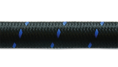 Vibrant -12 AN Two-Tone Black/Blue Nylon Braided Flex Hose (2 foot roll)