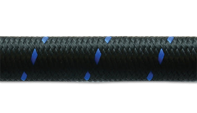 Vibrant -10 AN Two-Tone Black/Blue Nylon Braided Flex Hose (2 foot roll)