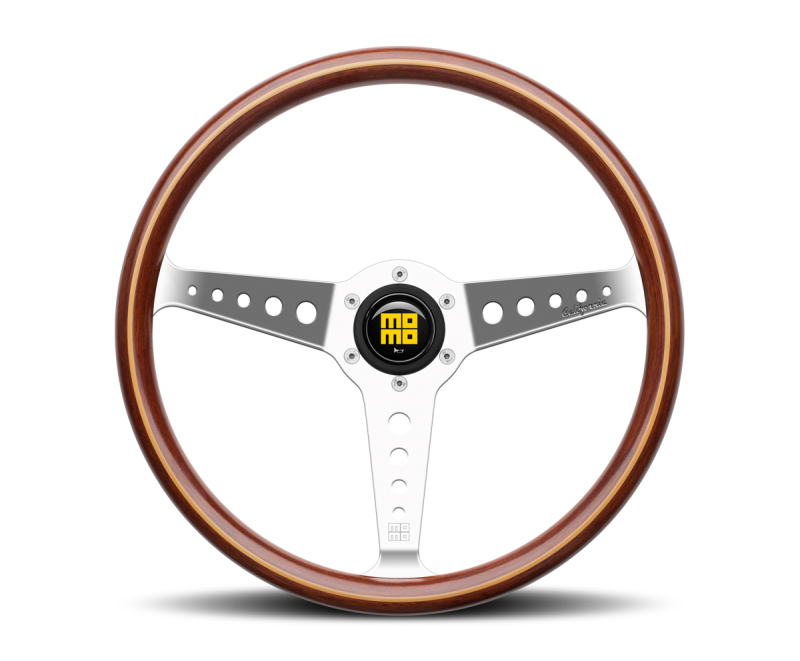 California Wood Wheel - 360 mm - Mahogany Wood/Polished Spokes