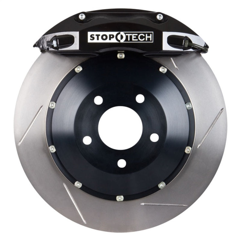 StopTech 98-10 Volkswagen Beetle Front BBK w/ Black ST-40 Calipers Slotted 328x28mm 2pc Rotors