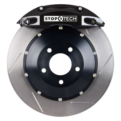 StopTech 98-10 Volkswagen Beetle Front BBK w/ Black ST-40 Calipers Slotted 328x28mm 2pc Rotors