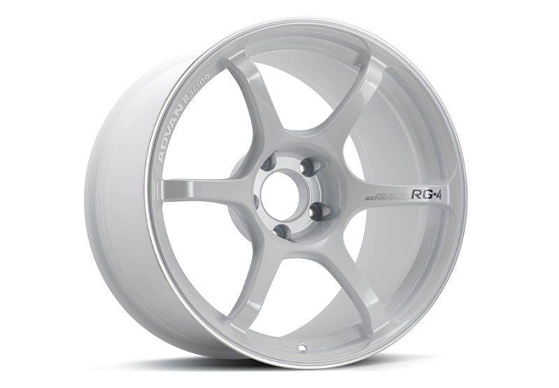 RG-4 / 18x8.5 / +44 / 5-100 / Racing White Metallic & Ring Wheel