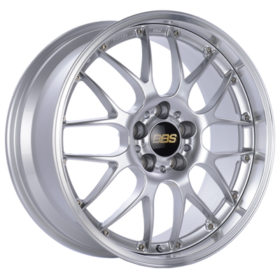 BBS RS-GT 19x8.5 5x120 ET35 Diamond Silver Center Diamond Cut Lip Wheel -82mm PFS/Clip Required