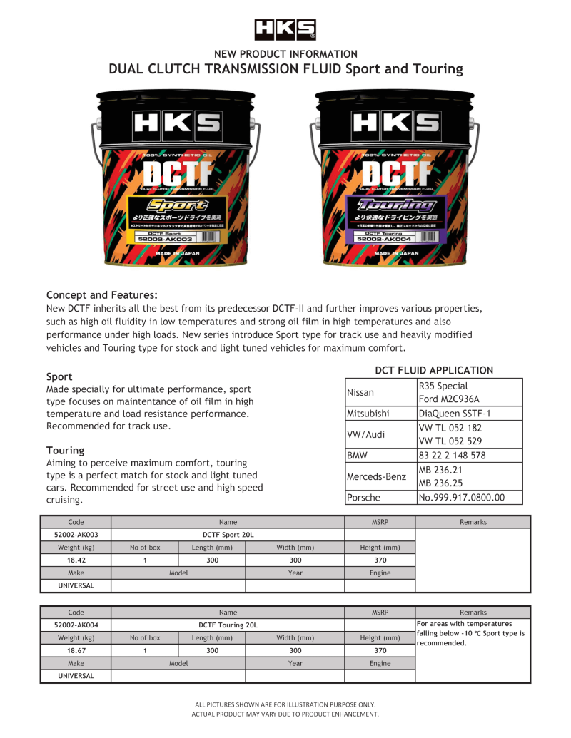 HKS Dual Clutch Transmission Fluid Sport 20L